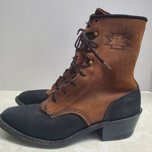 Abilene Boot Co. Brown and Black Lace Up Boots